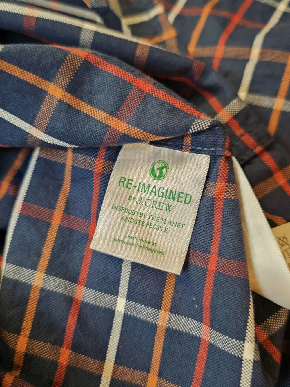 J.Crew Flex Oxford Slim Plaid Button Down Shirt Blue Orange NWT Size L